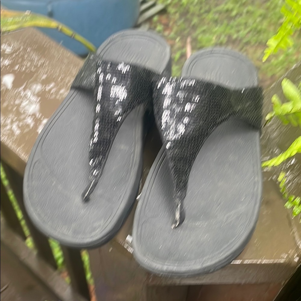 Fitflop Black Sequin Sandals
